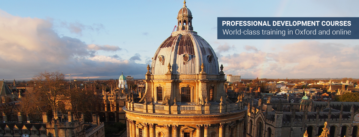 Oxford skyline with the text 'professional development courses' 