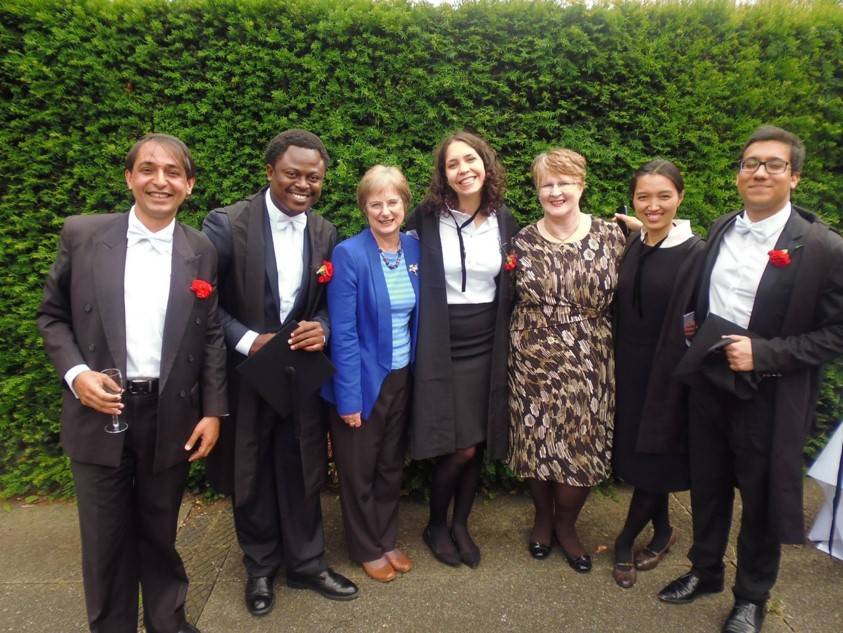 2013-14 alumni with former Administrator Alison Nicol and former Secretary Glenis Collins
