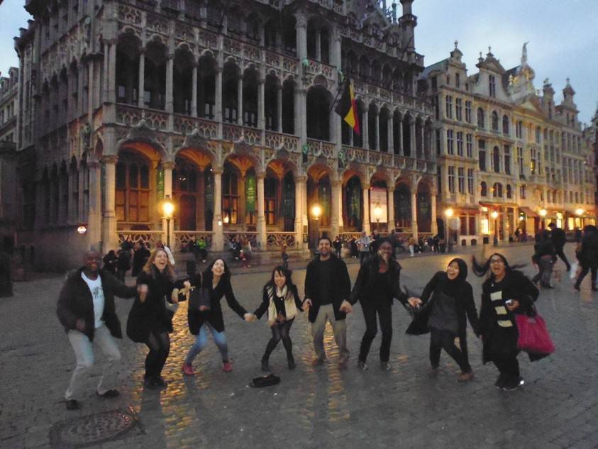 2013-14 alumni enjoying a study trip to Brussels